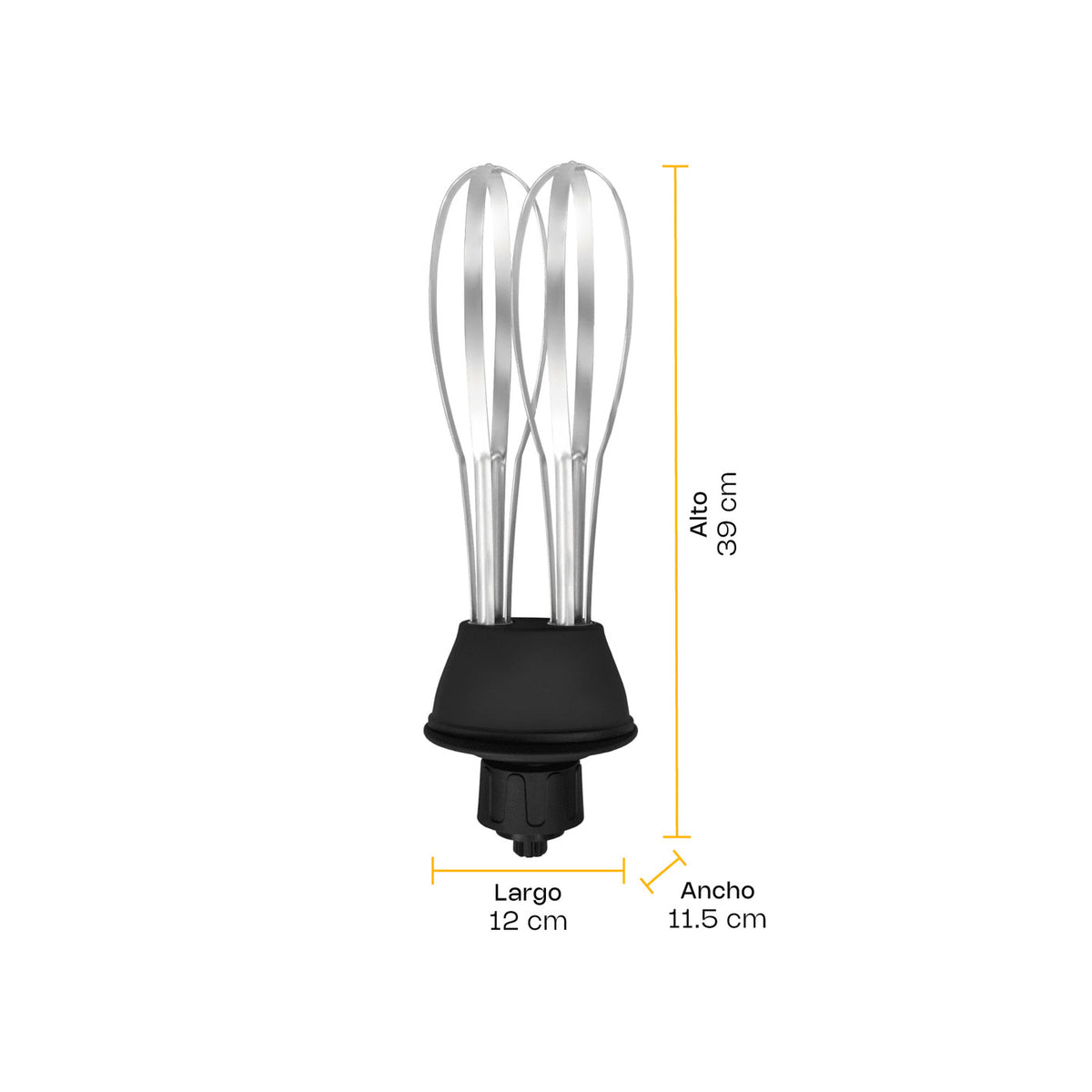 Dimensiones del globo batidor RHINO GLOBAT-6585: 12 x 11.5 x 39 cm.