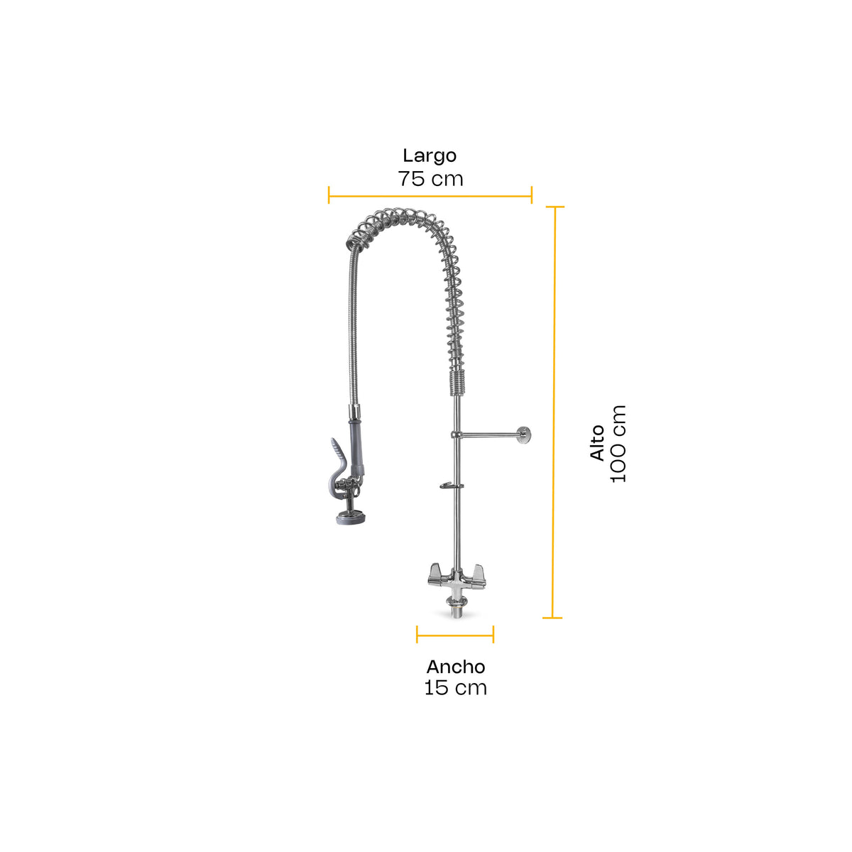 Dimensiones de regadera a cubierta RHINO MAPREC-M2J: 75 por 15 por 100 cm