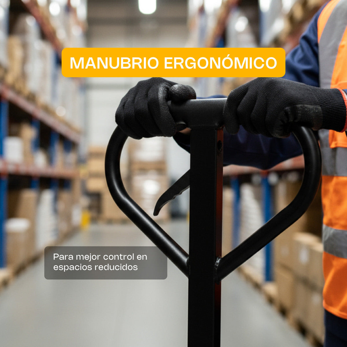 Manubrio ergonómico del patín hidráulico RHINO PATHID-3T, vista de manejo
