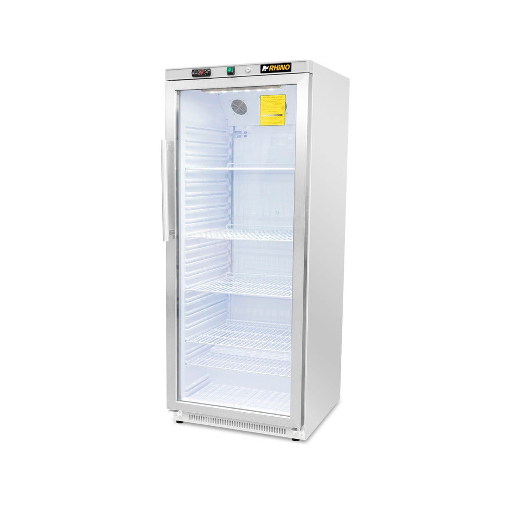 Refrigerador vertical Rhino REVEAB-19C 415.6 L puerta de cristal portada centrada