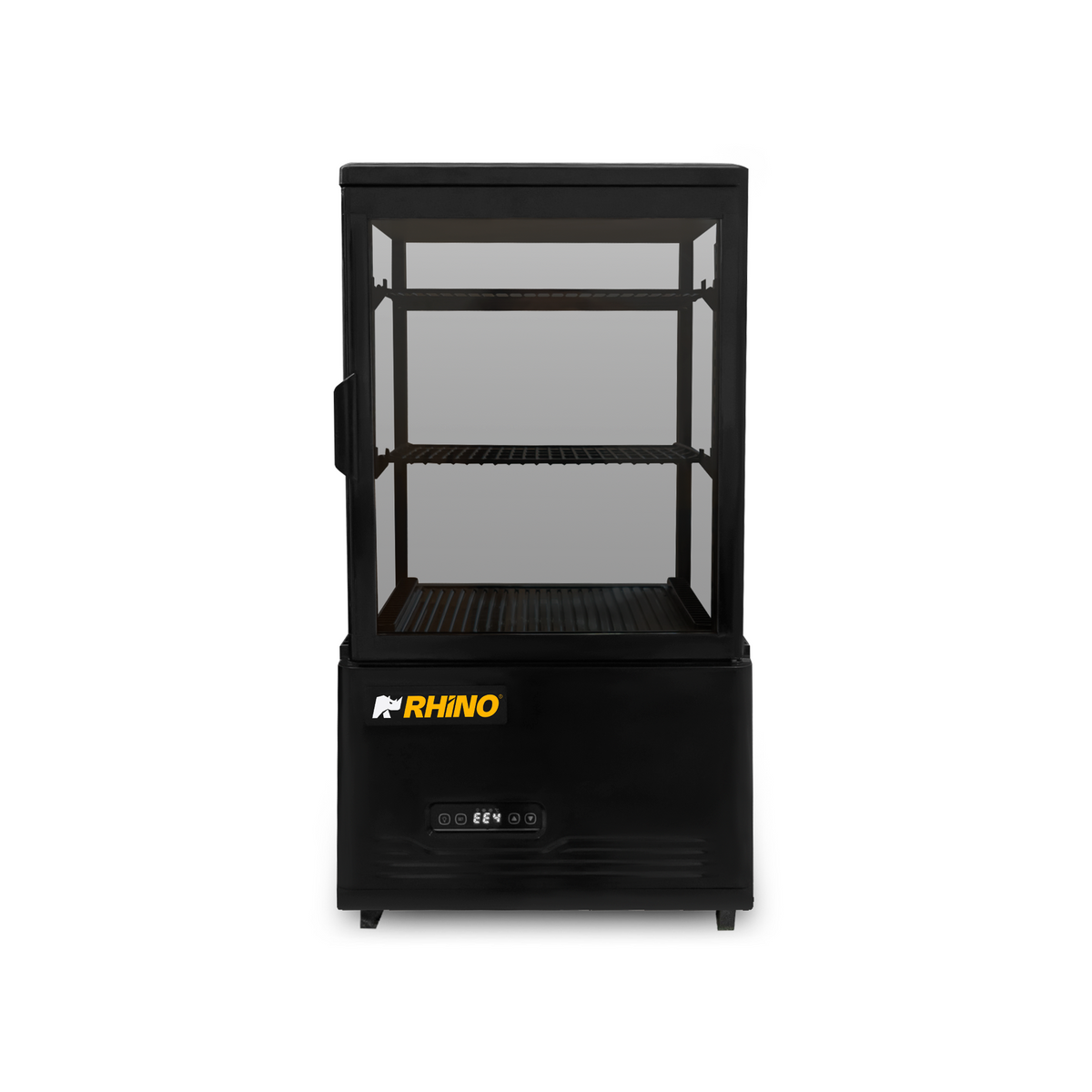 Vitrina refrigerada Rhino VIVEPA-2 de 60 L, frente panorámico con la puerta cerrada
