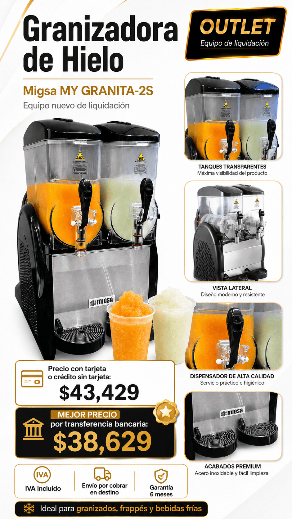 Granizadora Migsa MY GRANITA-2S Outlet | Equipo de Liquidación