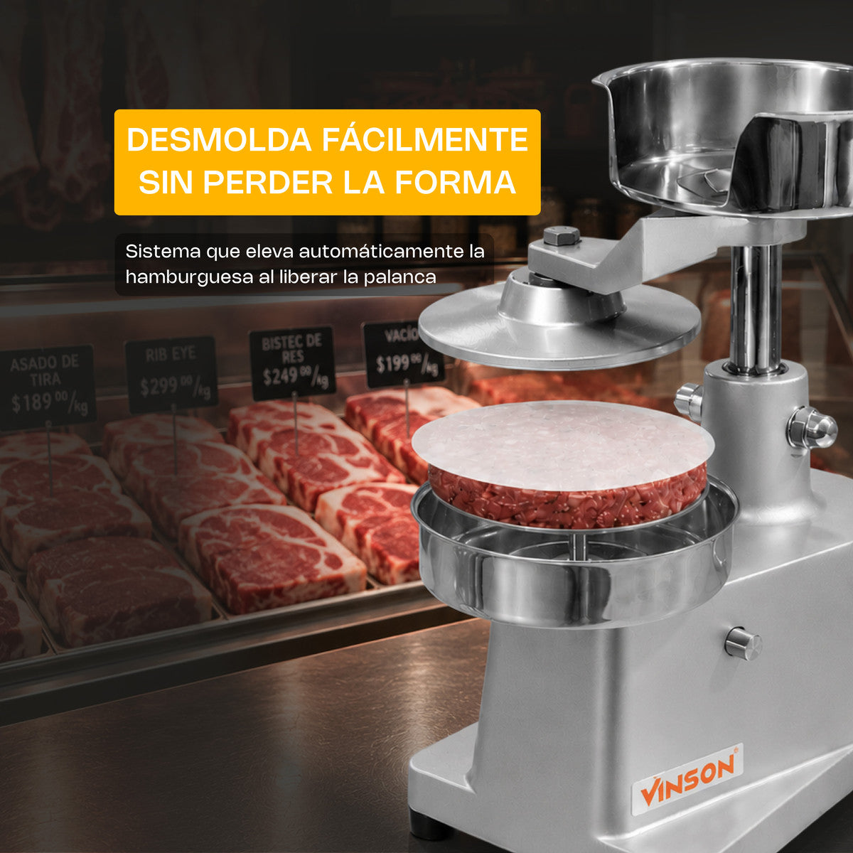 Desmolde de hamburguesa VINSON FHAM-13 130 mm