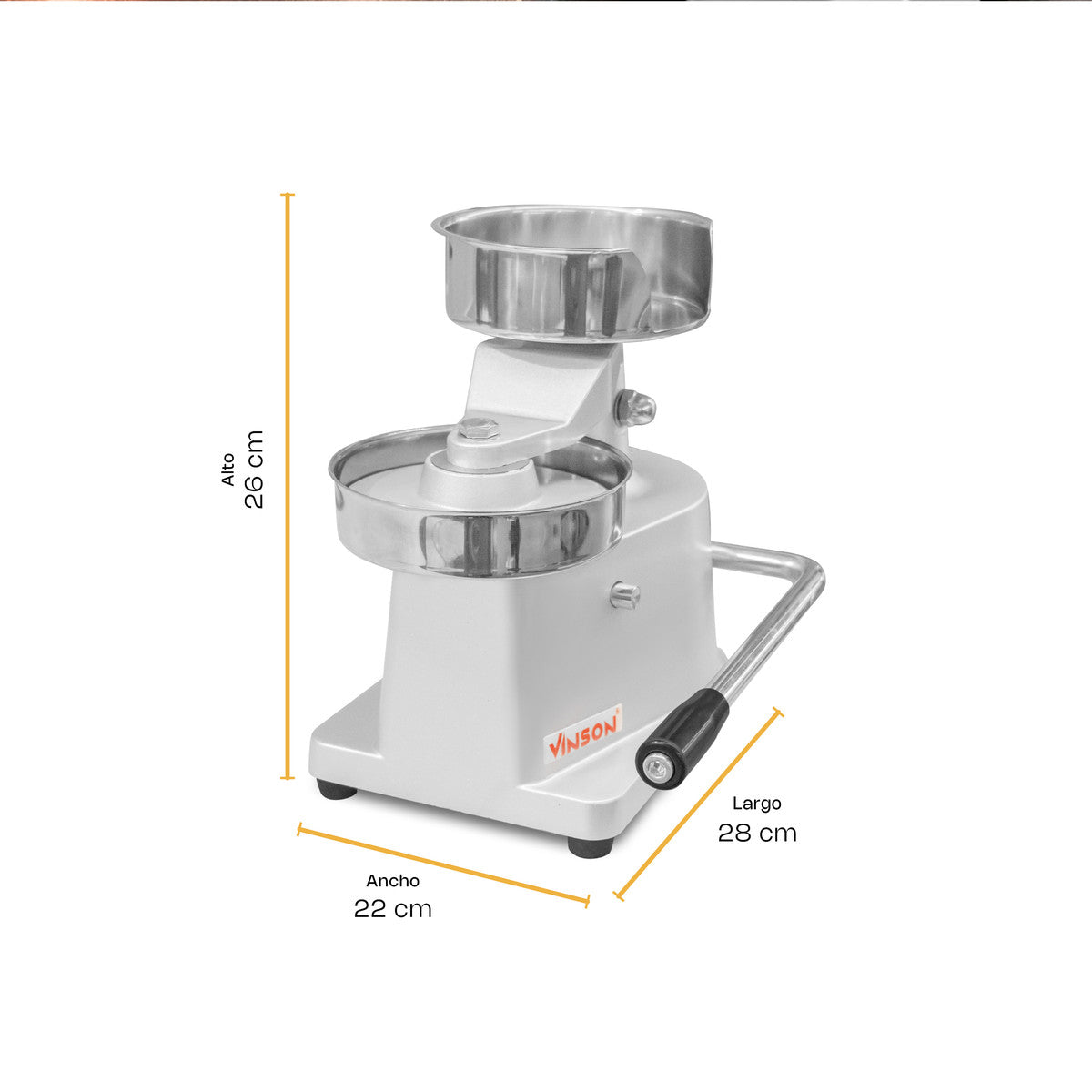 Medidas de formadora de hamburguesas VINSON FHAM-13 28 × 22 × 26 cm