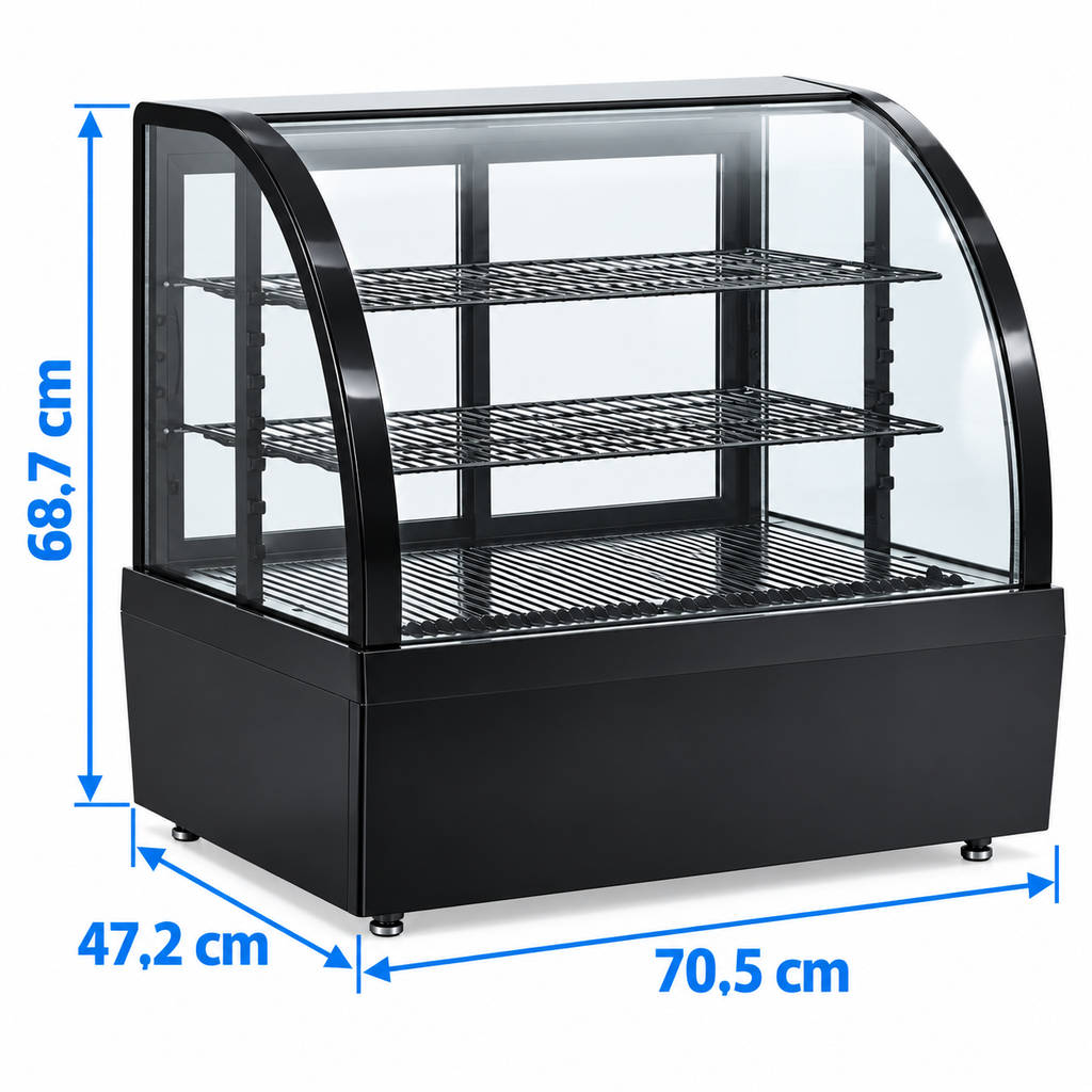 Vitrina refrigerada MIGSA RTW-100L-3 con medidas 70.5 x 47.2 x 68.7 cm