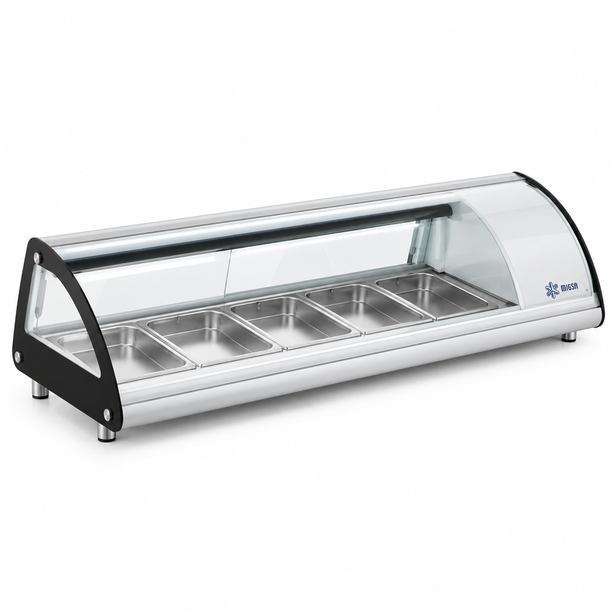 Vitrina refrigerada para sushi MIGSA RTS-103L de 103 L en fondo blanco