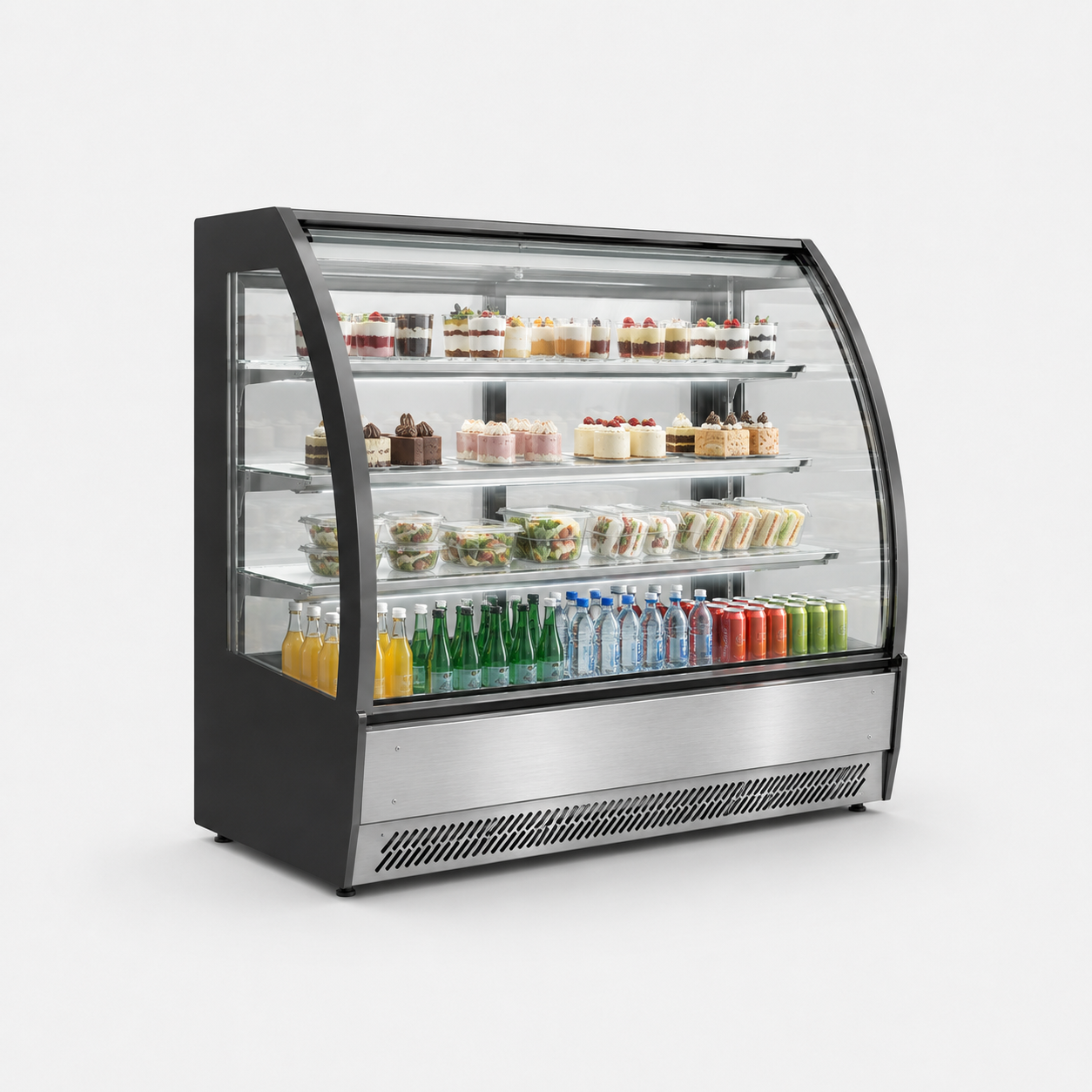 Vitrina refrigerada comercial para exhibir postres, alimentos y bebidas