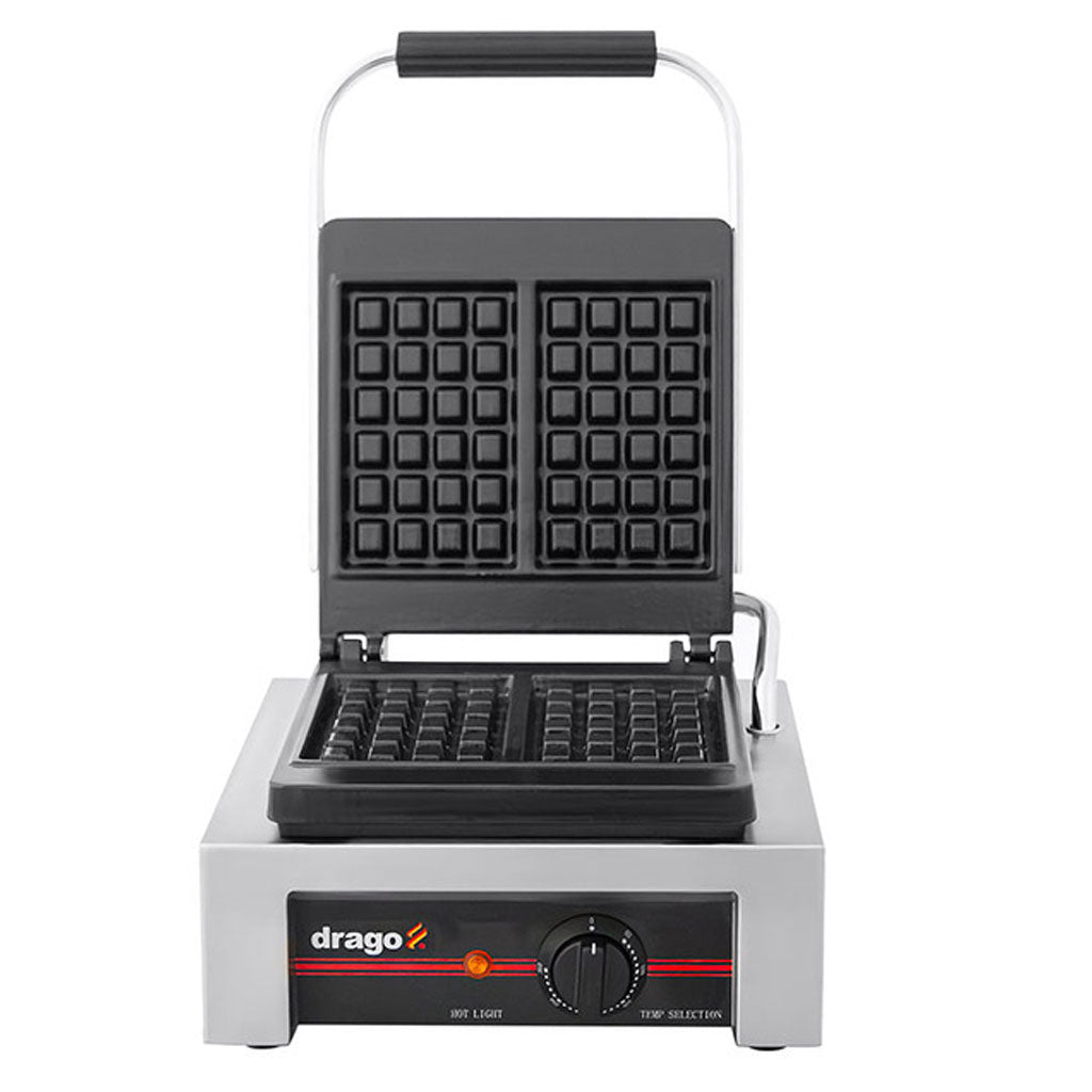 Interior de la waflera electrica Drago UWB-S con planchas dobles