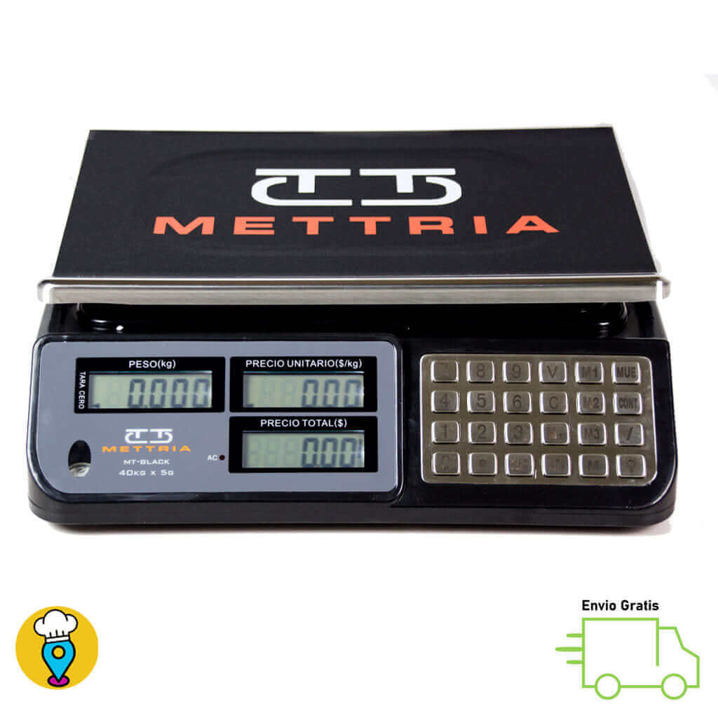 Báscula Comercial 40kgs METTRIA - MTBLACK40-Básculas Comerciales-METTRIA-ElLugarDelChef.com