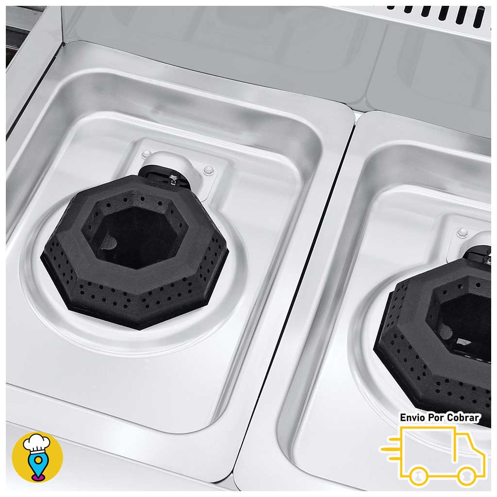 Estufa 2 Parrillas, Plancha, Horno, Gratinador, Asador y Freidora CORIAT - MULTIPLE PETIT TURBO-Estufas Múltiples-CORIAT-ElLugarDelChef.com