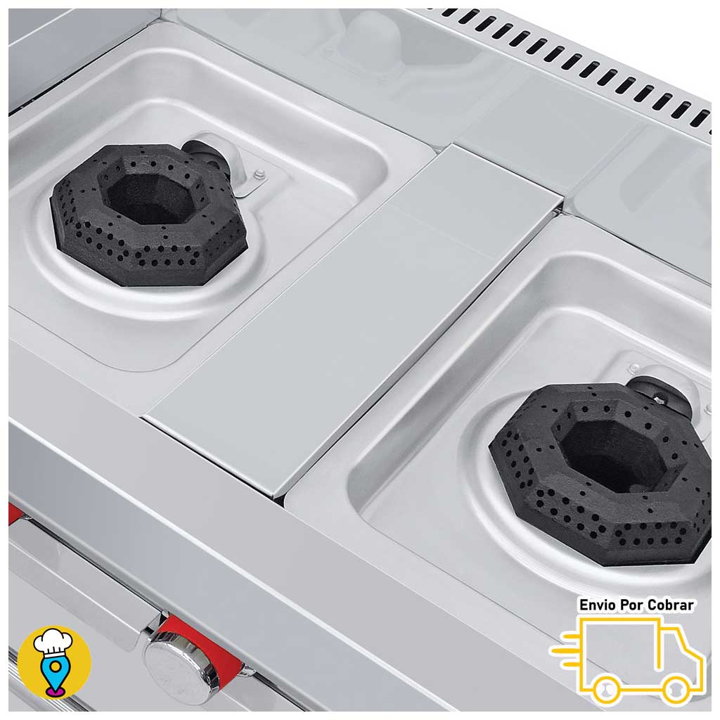 Estufa 2 Parrillas, Plancha, Horno, Gratinador y Freidora CORIAT - MULTICHEF PETIT-Estufas Múltiples-CORIAT-ElLugarDelChef.com