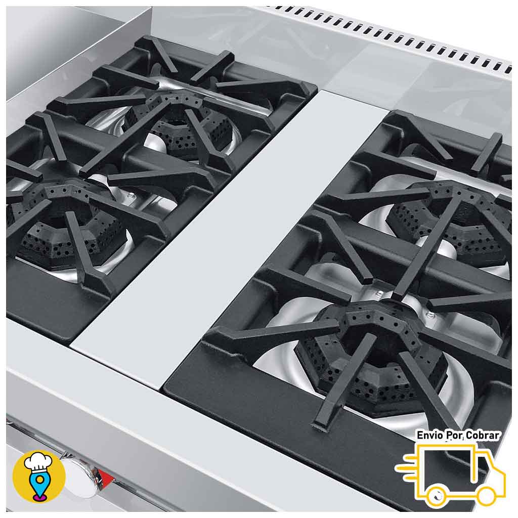 Estufa 4 Parrillas, Plancha, Gratinador, Freidora y Horno CORIAT - MULTICHEF MASTER TURBO-Estufas Múltiples-CORIAT-ElLugarDelChef.com