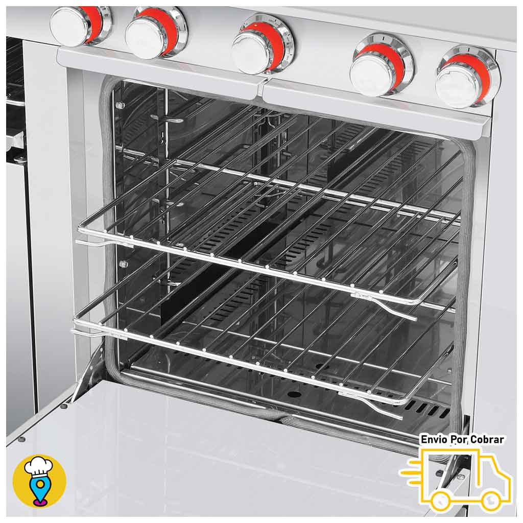 Estufa 4 Parrillas, Plancha, Gratinador, Freidora y Horno CORIAT - MULTICHEF MASTER TURBO-Estufas Múltiples-CORIAT-ElLugarDelChef.com