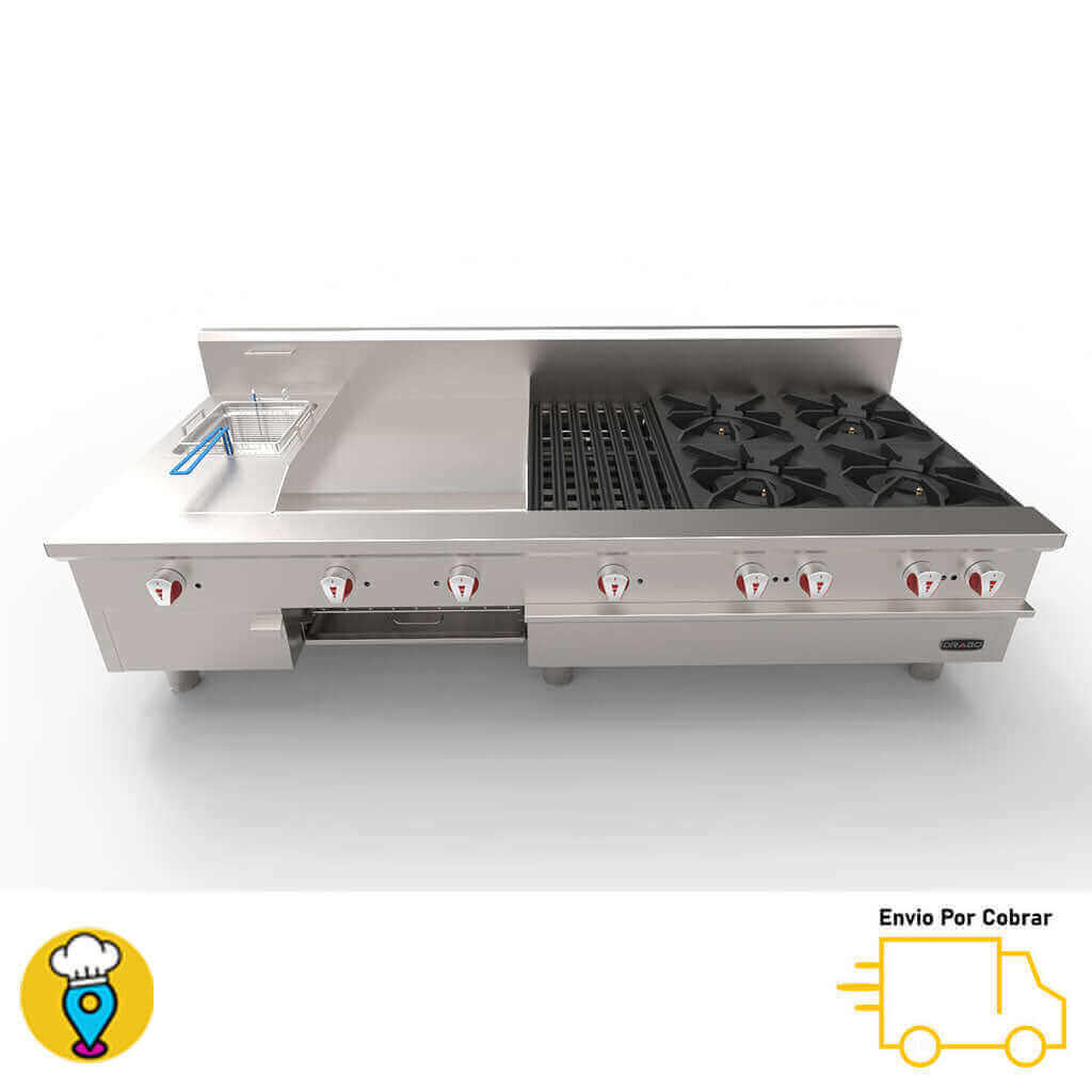 Estufa Múltiple de Mesa 4 Parrillas, Freidor, Plancha, Asador y Gratinador DRAGO - UNIVERSAL MD-Estufas Múltiples de Mesa-DRAGO-ElLugarDelChef.com