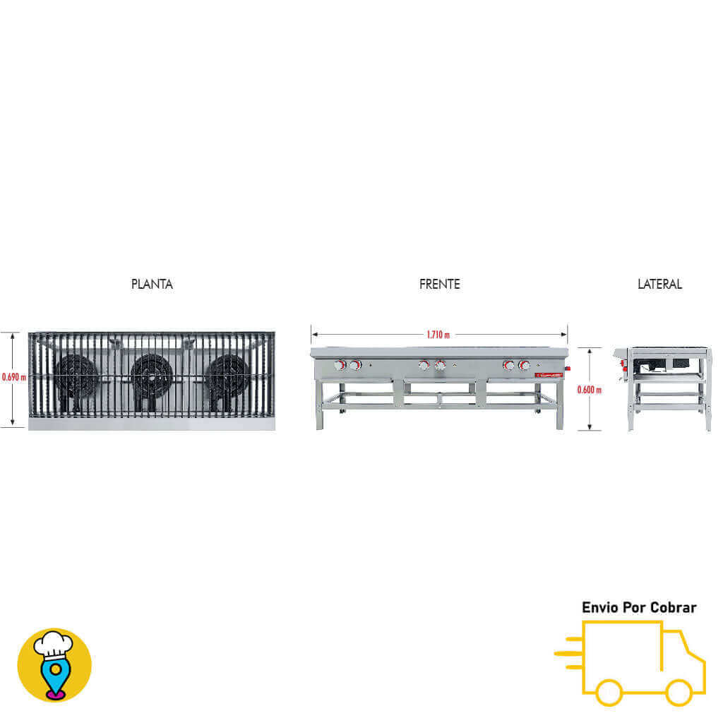 Fogón/Estufón 1 Sección CORIAT - EC-3T MASTER-Fogones-CORIAT-ElLugarDelChef.com
