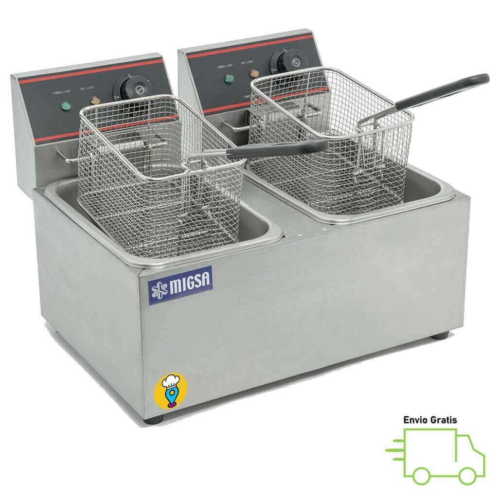 Freidora Eléctrica 2 X 4Lts MIGSA - CKEF2LTS4-Freidoras Eléctricas-MIGSA-ElLugarDelChef.com