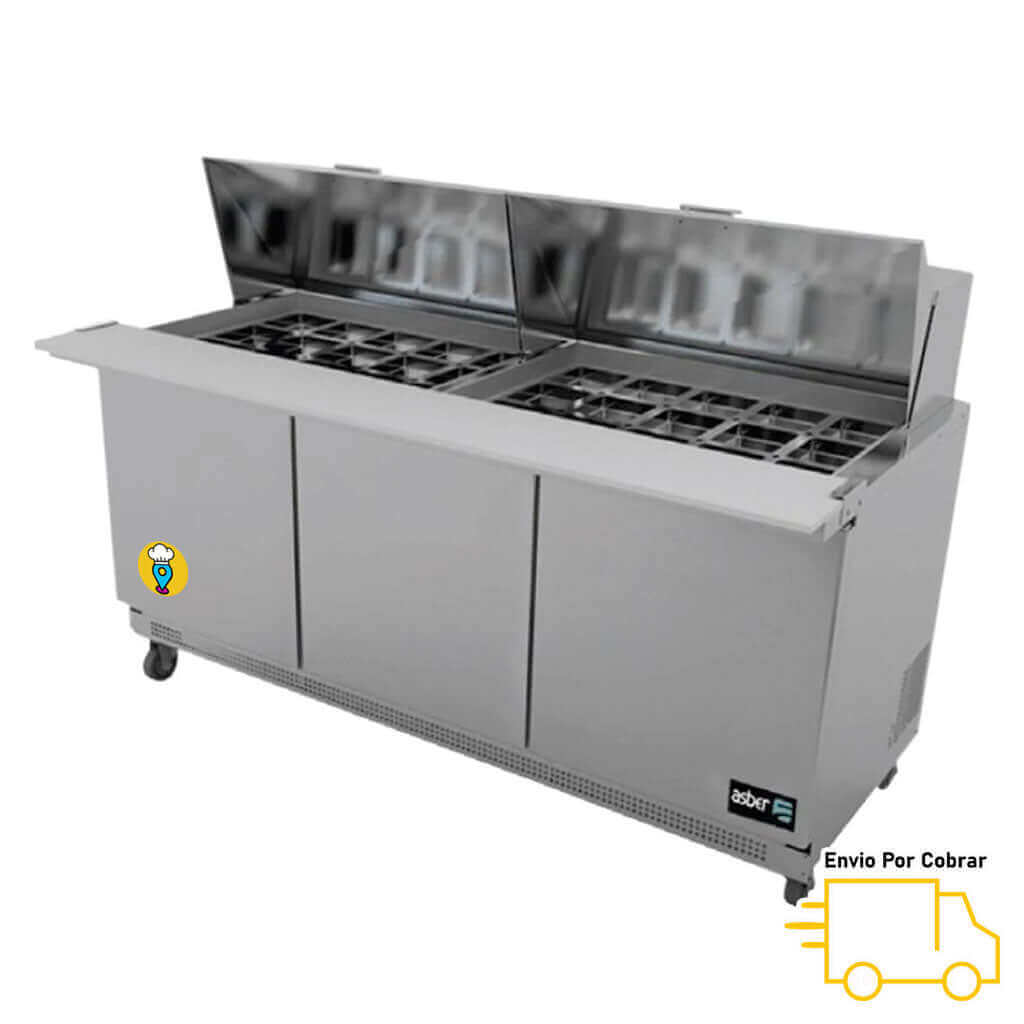 Mesa Refrigerada MegaTop ASBER - APTM-72-30HC-Mesas Frías para Ensaladas & Sandwiches-ASBER-ElLugarDelChef.com