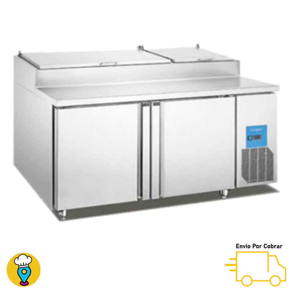 Mesa Refrigerada para Pizzas 2 Puertas MIGSA - PICL-2-Mesas Frías para Pizzas-MIGSA-ElLugarDelChef.com