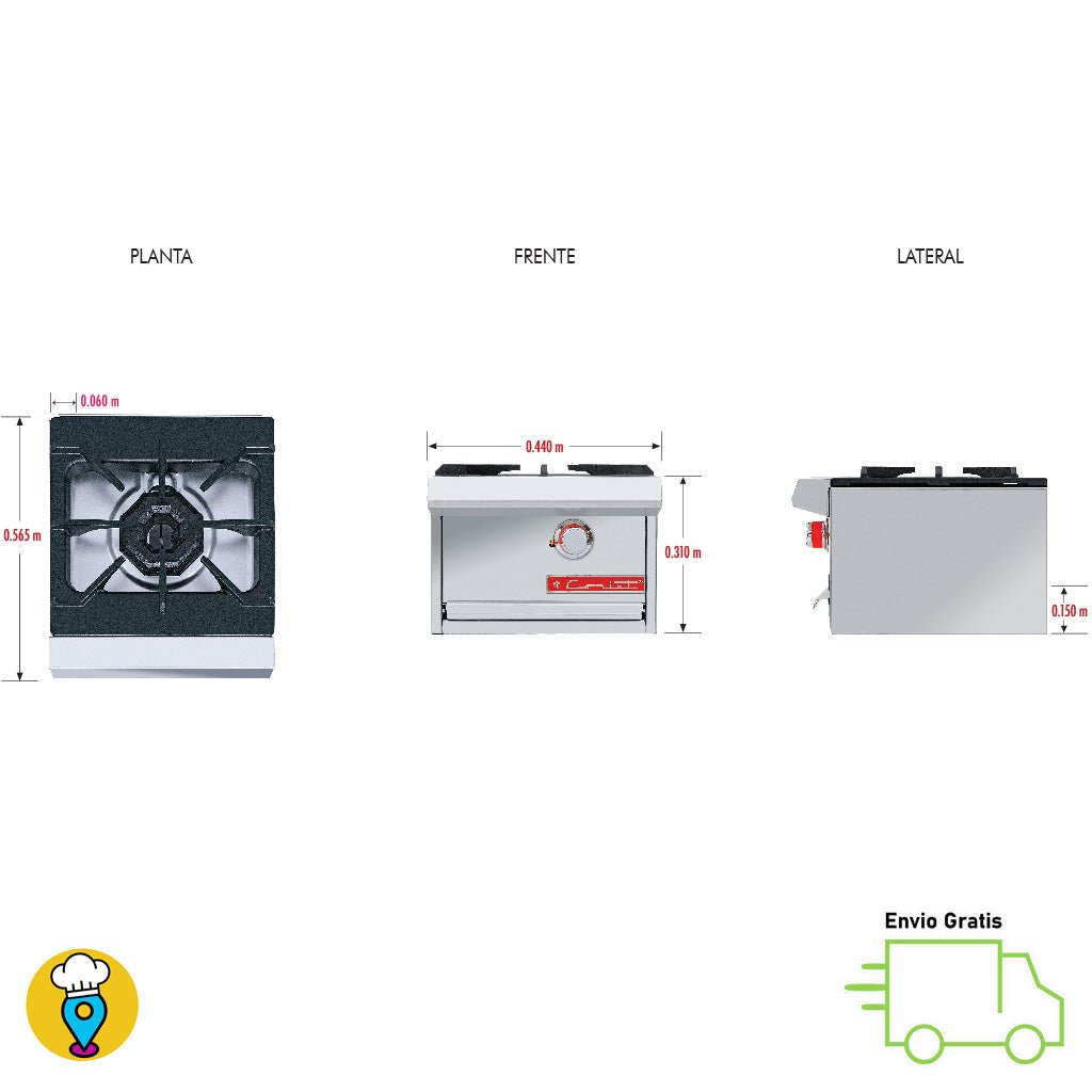 Parrilla 1 Quemador CORIAT - PCH-1 HD-Parrillas a Gas-CORIAT-ElLugarDelChef.com