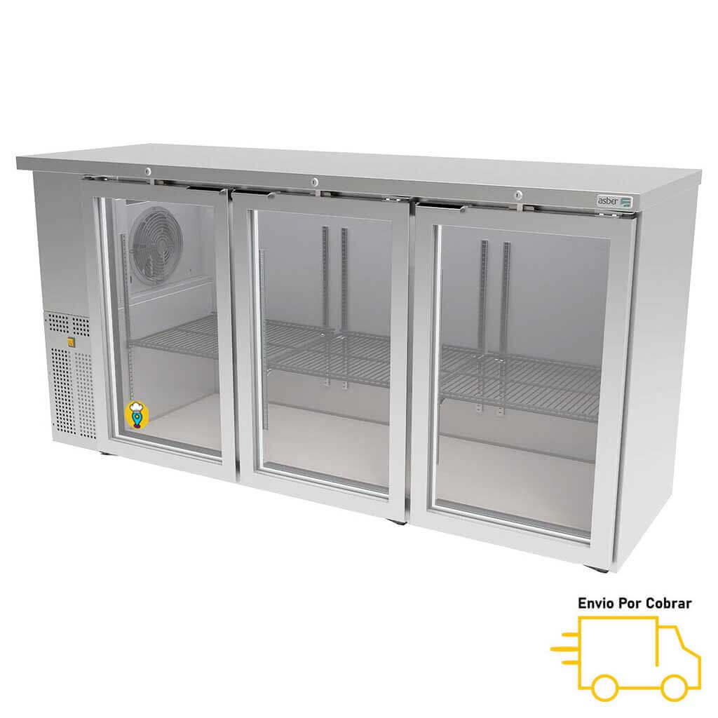 Refrigerador Contrabarra en Acero Inoxidable ASBER - ABBC-24-72SG HC-Refrigeradores Contrabarra-ASBER-ElLugarDelChef.com