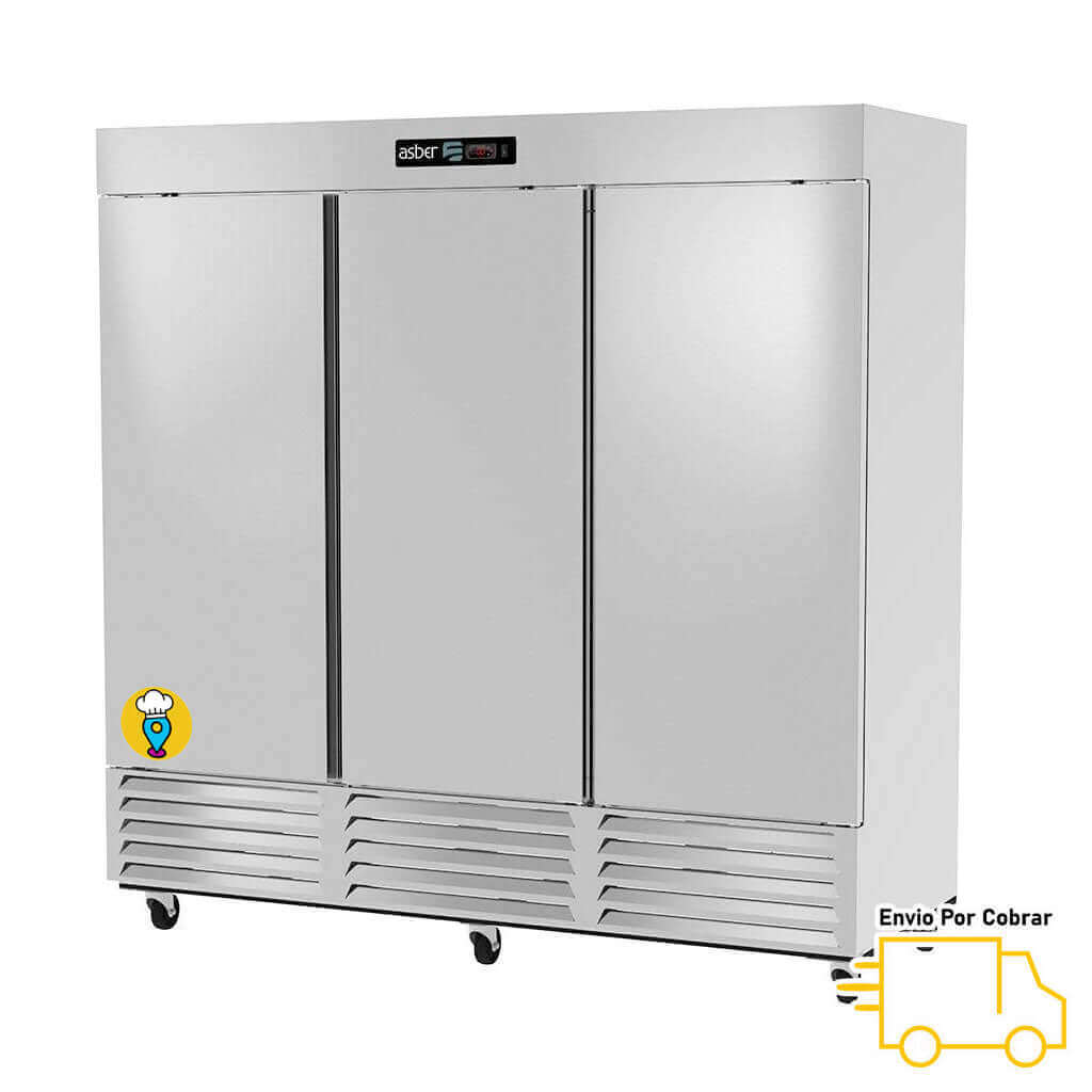 Refrigerador Puerta Sólida 72 pies ASBER - ARR-72H HC-Refrigeradores en Acero Inoxidable-ASBER-ElLugarDelChef.com