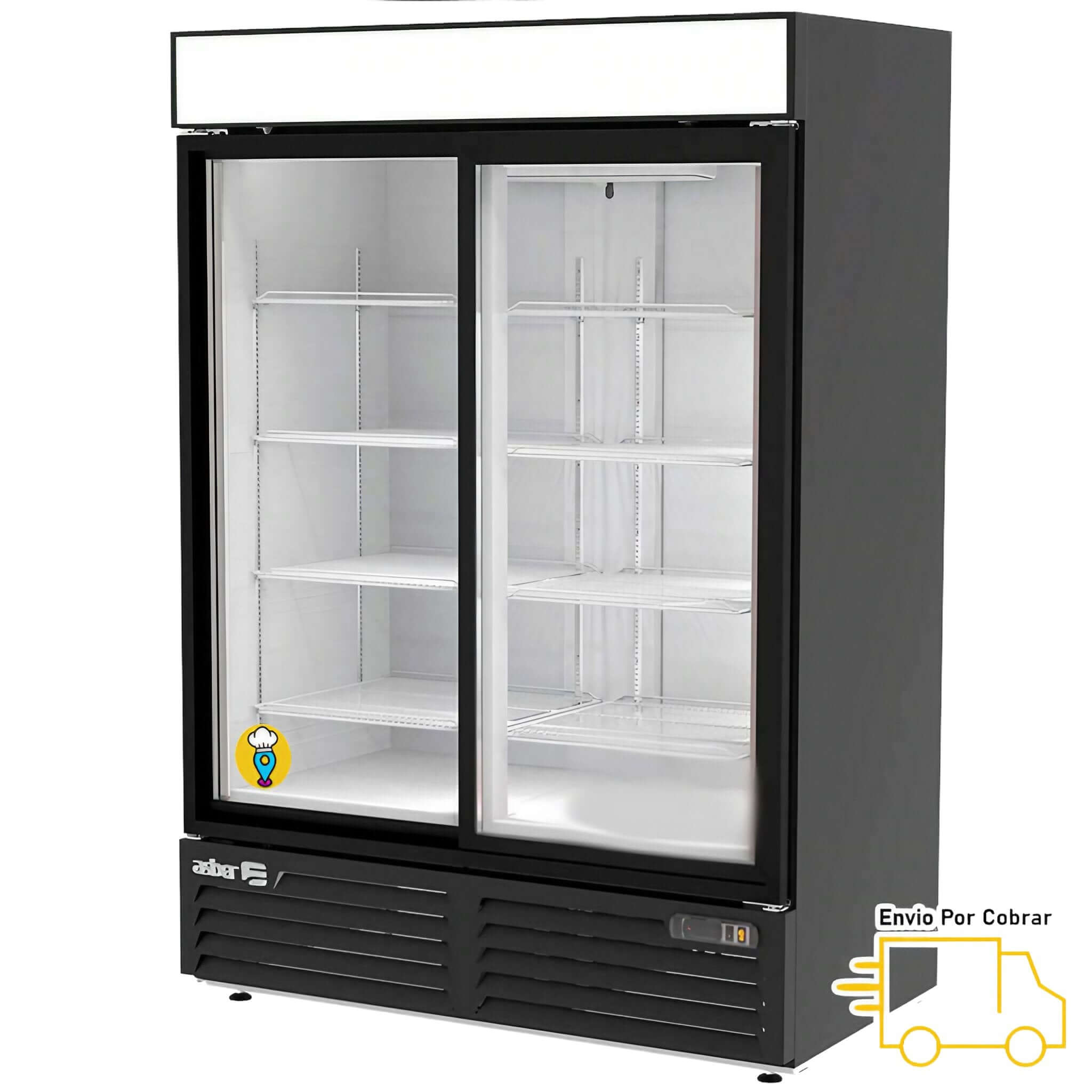Refrigerador Puertas de Cristal 47 pies ASBER - ARMD-47SD-HC-Refrigeradores Puerta de Cristal-ASBER-ElLugarDelChef.com