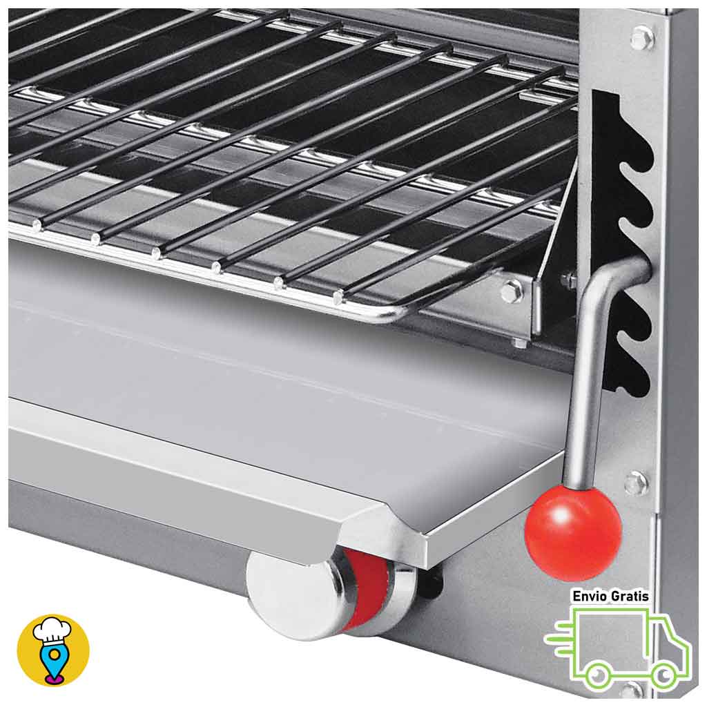 Parrilla ajustable en 5 posiciones de la salamandra para gratinar Coriat SC-31.5-G Master, control preciso del dorado.